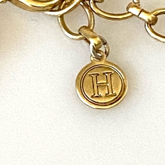 Necklace Pendant Acrylic Bead Work Light Gold Tone Multi Chains Chunky - Picture 12 of 12